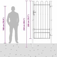 Врата за ограда Сив 100 x 200 cm Прахово боядисана стомана