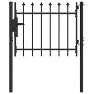 Врата за ограда Сив 100 x 75 cm Прахово боядисана стомана