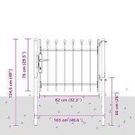 Врата за ограда Сив 100 x 75 cm Прахово боядисана стомана