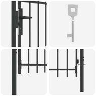 Врата за ограда Сив 100 x 100 cm Прахово боядисана стомана