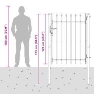 Врата за ограда Сив 100 x 120 cm Прахово боядисана стомана