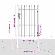 Врата за ограда Сив 100 x 150 cm Прахово боядисана стомана