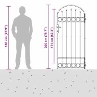 Врата за ограда Сив 89 x 200 см Стомана