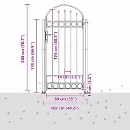 Врата за ограда Сив 102 x 200 см Стомана