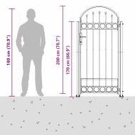 Врата за ограда Сив 102 x 200 см Стомана