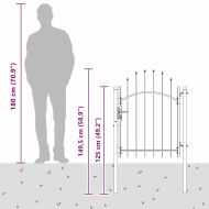 Градинска врата с заключване Сив 100 x 100 cm Стомана