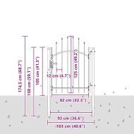 Градинска врата Сив 100 x 125 cm 125 x 100 см Стомана