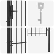 Градинска врата с заключване Сив 100 x 150 cm Стомана