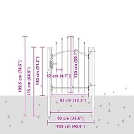 Градинска врата с заключване Сив 100 x 150 cm Стомана