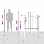 Градинска врата с заключване Сив 100 x 150 cm Стомана
