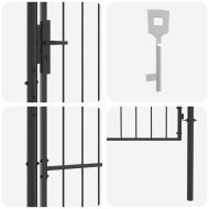 Градинска врата с заключване Сив 100 x 200 cm Стомана