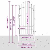 Градинска врата с заключване Сив 100 x 200 cm Стомана