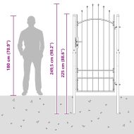 Градинска врата с заключване Сив 100 x 200 cm Стомана