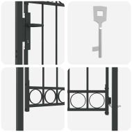 Врата за ограда Сив 100 x 125 cm Прахово покритие стомана