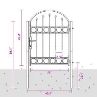 Врата за ограда Сив 100 x 125 cm Прахово покритие стомана
