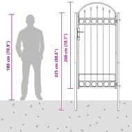 Врата за ограда Сив 100 x 250 cm Прахово покритие стомана