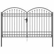 Оградна врата с заключване Сив 300 x 175 cm Стомана