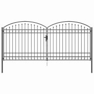 Оградна врата с заключване Сив 400 x 175 cm Стомана