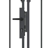 Врата за ограда с аркиран връх Сив 500 x 75 cm Стомана