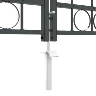 Врата за ограда с аркиран връх Сив 500 x 75 cm Стомана