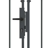 Врата за ограда с аркиран връх Сив 500 x 100 cm Стомана