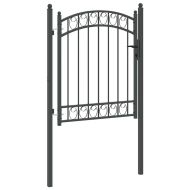 Врата за ограда Сив 150 x 100 cm Прахово покритие стомана