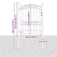 Врата за ограда Сив 170 х 100 см Прахово покритие стомана