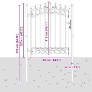 Оградна врата с шипове с заключване Сив 150 x 100 cm