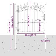Оградна врата с шипове Сив 100 x 100 cm