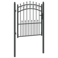 Оградна врата с шипове Сив 125 x 100 см