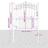 Оградна врата с шипове Сив 125 x 100 см