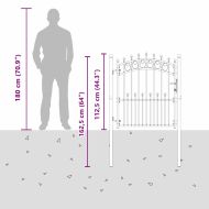 Оградна врата с шипове Сив 125 x 100 см