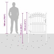 Оградна врата с шипове Сив 150 x 100 cm