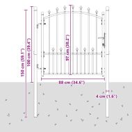 Оградна врата с шипове с заключване Сив 100 x 100 cm