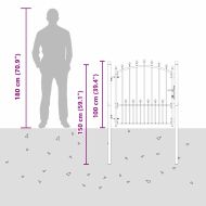 Оградна врата с шипове с заключване Сив 100 x 100 cm