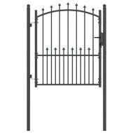 Оградна врата с шипове с заключване Сив 125 x 100 см