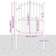 Оградна врата с шипове с заключване Сив 150 x 100 cm