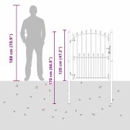 Оградна врата с шипове с заключване Сив 150 x 100 cm