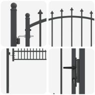 Оградна врата с шипове с заключване Сив 200 x 100 cm