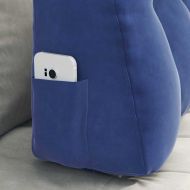 Възглавница за гръб Полицейско синьо 80 x 24 x 50 см Кадифе