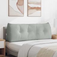 Възглавница за гръб Светлосиво 140 x 24 x 50 см Кадифе