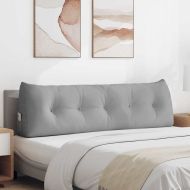 Възглавница за гръб Облачно сиво 160 x 24 x 50 см текстил