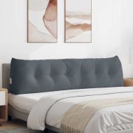 Възглавница за гръб Тъмен сив 180 x 24 x 50 см Кадифе