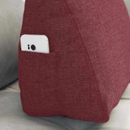 Възглавница за гръб Виненочервен 45 x 20 x 35 см текстил