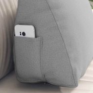 Възглавница за гръб Облачно сиво 45 x 20 x 35 см текстил