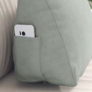 Възглавница за гръб Светлосиво 45 x 20 x 35 см Кордюрова тъкан