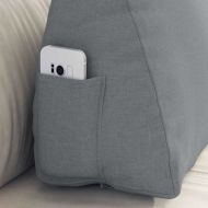 Възглавница за гръб Светлосиво 60 x 20 x 50 см текстил