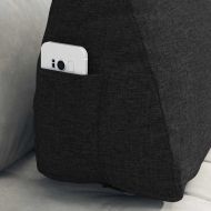 Възглавница за гръб Черно 60 x 20 x 50 см текстил