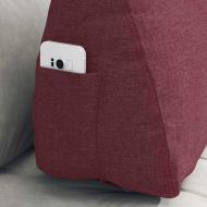 Възглавница за гръб Виненочервен 60 x 20 x 50 см текстил