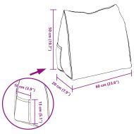 Възглавница за гръб Светлосиво 60 x 20 x 50 см Кордюрова тъкан